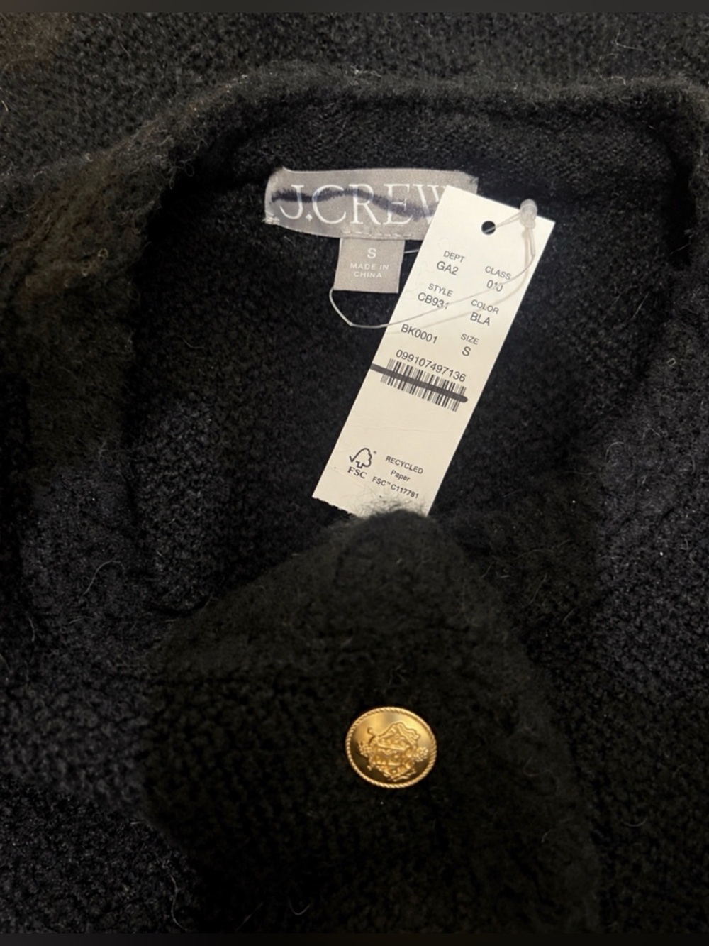 J.Crew Textured sweater lady jacket in black - Picture 9 of 9